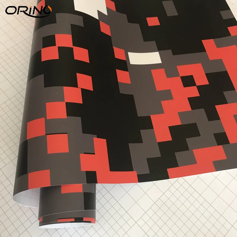 Orange Digital Camouflage Vinyl Film Sticker-6