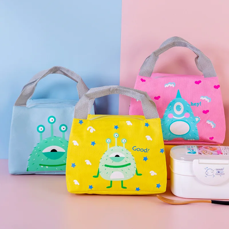 Kids Cartoon Lunch Bag For Student Cute Girls Boy's Hand Cooler Bags Portable Thermal School Breakfast Picnic Food Box