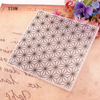 

15x15cm The star line Birthday wreath Embossing folders Plastic Scrapbooking DIY Template Fondant Cake Photo Album Card Making