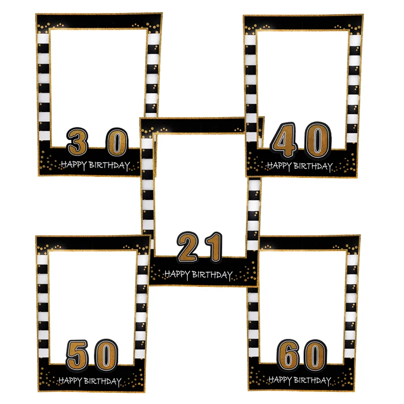 

Paper Photo Frame Photobooth Props 21th 30th 40th 50th 60th Birthday Party Decorations Adult Birthday Party Photo Props Supplies