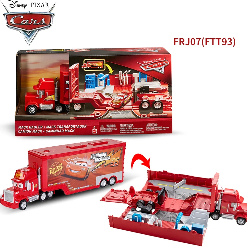 Disney Car Pixar Cars 3 Lightning McQueen Curz Ramirez Storm Jackson Large Transporter Deformation Truck Racing Track FRJ07