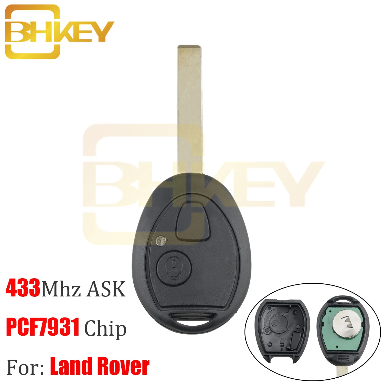 BHKEY 2 кнопки для BMW ключ автомобиля 433 МГц PCF7931AS чип умный Автомобильный Mini медь Land