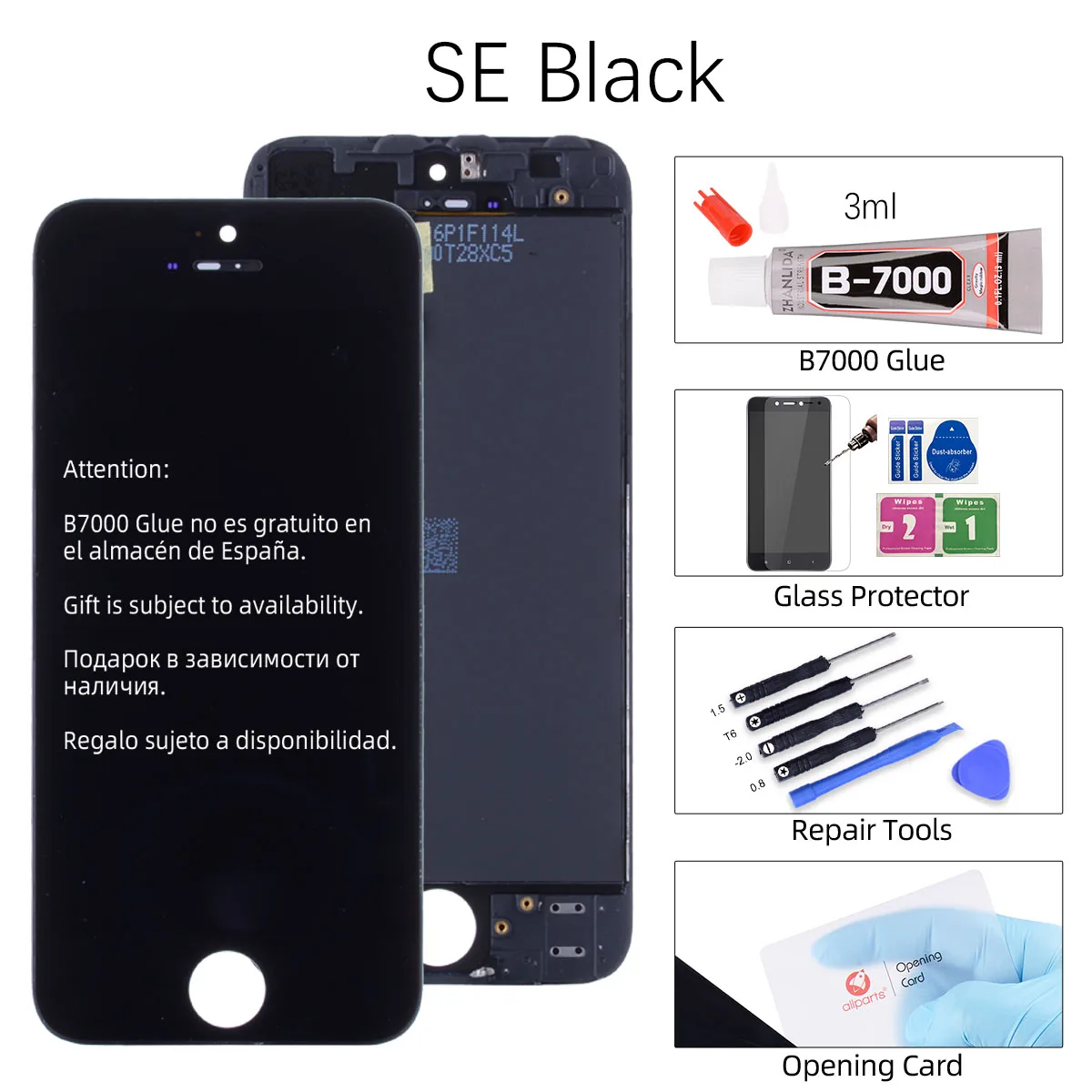 AAA OEM Дисплей для iPhone 5S 5 5C в сборе с тачскрином на рамке черный белый - Цвет: Black SE