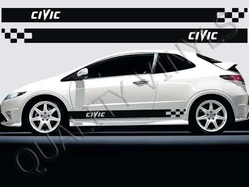 Для 1 комплекта/2 шт гоночные полосы honda civic боковые наклейки с рисунком наклейки RS59 стайлинга автомобилей