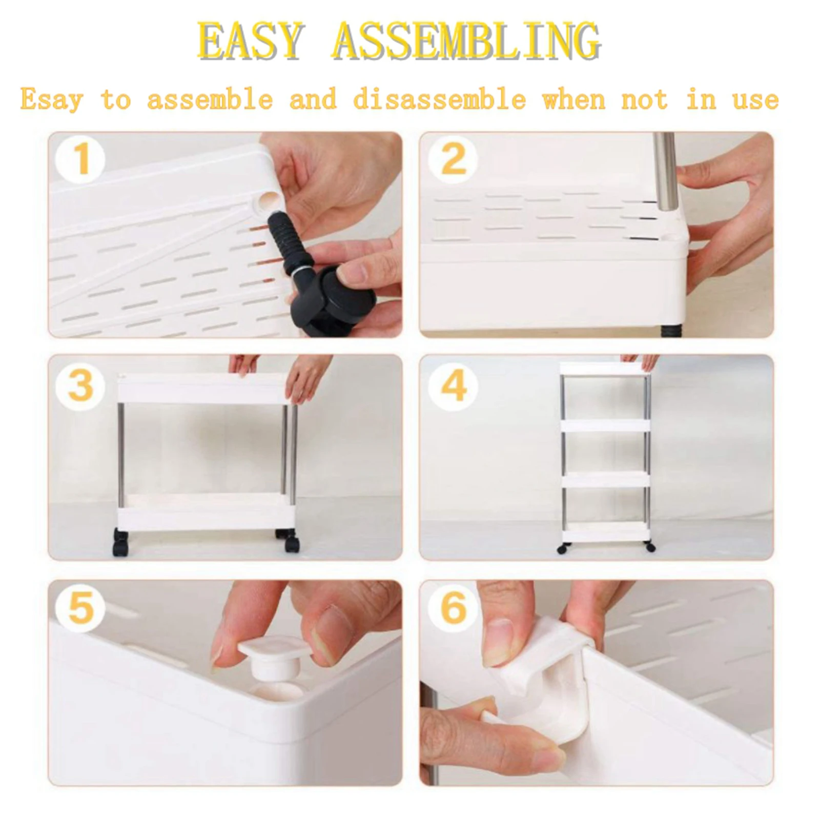 Trolley kitchen rack with wheel mobile floor storage shelf multi-layer bathroom