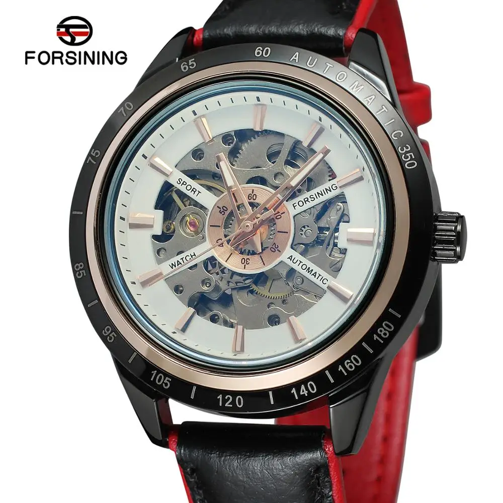 

Forsining 2019 Sport Racing Design Transparent Waterproof Skeleton Automatic Wrist Watch Men's Watches The Best Luxury Brand
