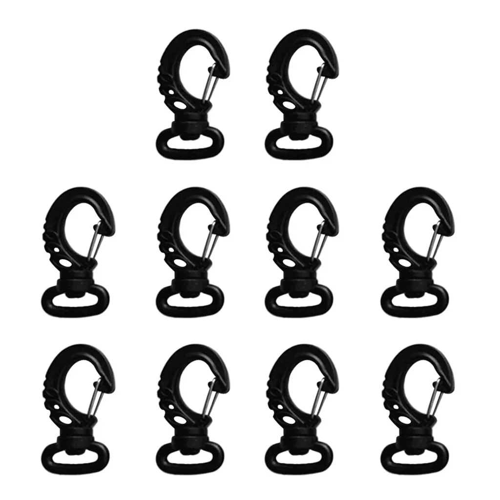 10x Strong Plastic Swivel Snap Hook Spring Clip For Scuba Diving 2cm Webbing