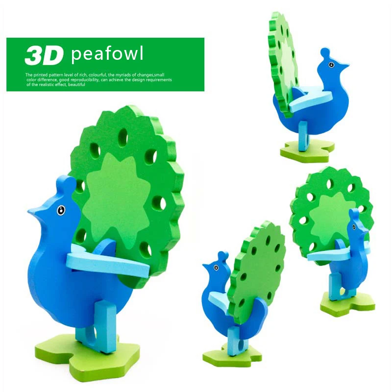 Детские головоломки игрушки деревянные 3D головоломки для детей Детские мультфильм животных Развивающие головоломки игрушка мода