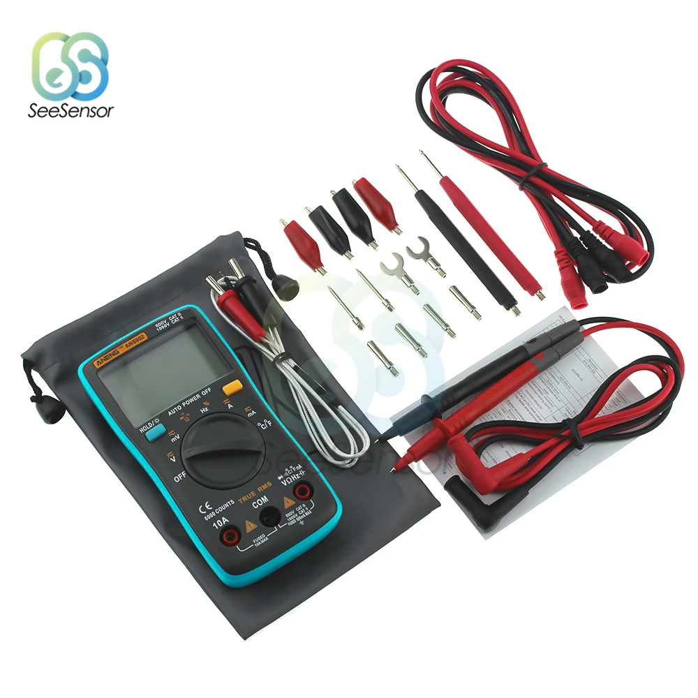 

AN8002 Portable LCD Digital Multimeter 6000 Counts Backlight Profesional Transistor Capacitor Tester AC/DC Ammeter Voltmeter