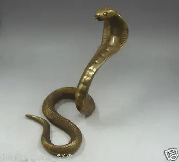 

8 "Elaborate Chinese Handmade Solid Brass Auspicious Cobra Statue Sculpture