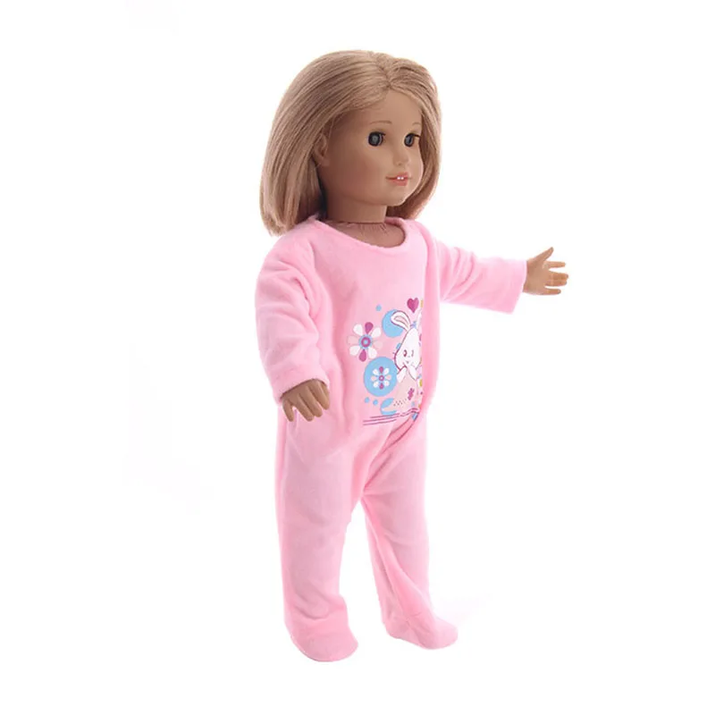 LUCKDOLL милые плюшевые пижамы подходят 18 дюймов Американский 43 см Кукла одежда аксессуары, игрушки для девочек, поколение, подарок на день рождения