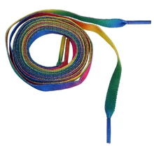 Пара радужных плоских холщовые шнурки для кроссовок сапоги струны 110 см