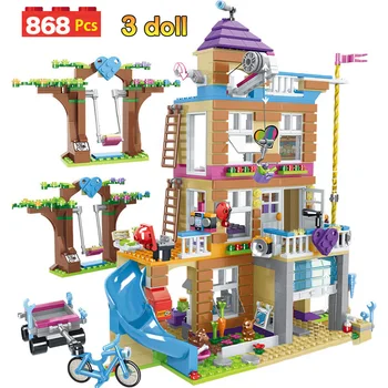 

868+pcs Girl Playing House Stacking Friendship Building Blocks Bricks Toys Compatible Friends Kids City Toys for Children
