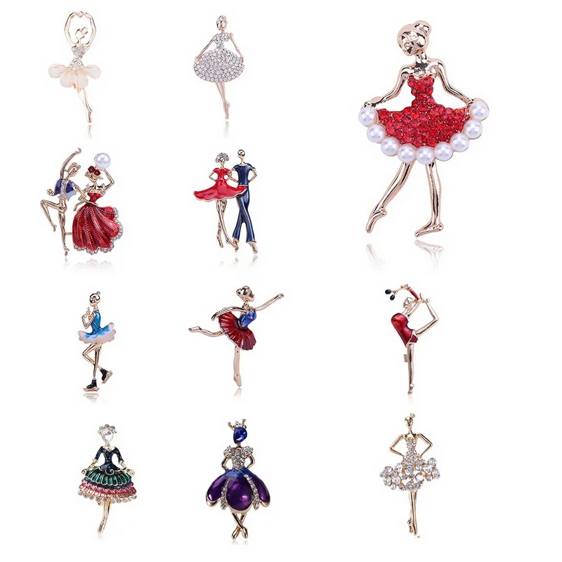 Dancers Ballet Dancer Brooch Brooch Pins Ballet Dancer Glass Dress