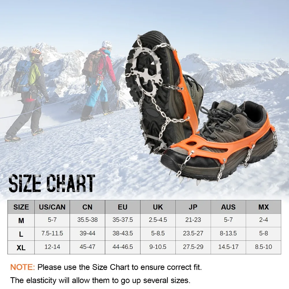 10 / 12 / 14 / 18 / 19 Teeth Ice Crampons Winter Snow Boot Shoes