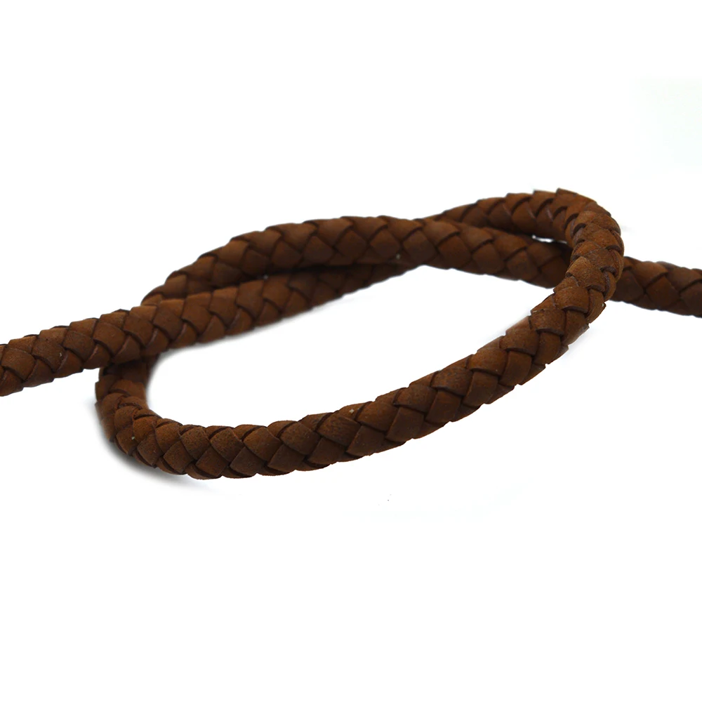 Настоящее BESTXY 1 м/лот 1 метр круглый плетеный коричневый браслет кожаный шнур нить 6 мм для DIY мужчин женщин браслет и ожерелье