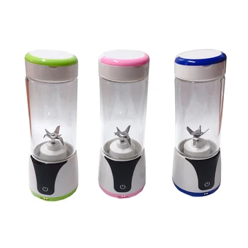 

400ML Portable Juicer,USB Rechargeable Smart Smoothie Blender with 6 Stainless Steel Blade Mini Juice Cup