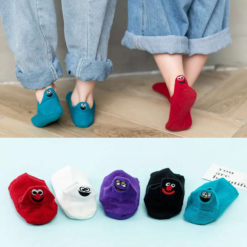 

Today: Grab [5 Double] Spring and Autumn CHILDREN'S Socks Cotton Solid Color Cartoon Embroidered Infant Baby No-show Socks
