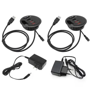 

EU US Desktop Grommet Hole In-Desk Mounting 3 Ports USB 3.0 Type C Hub Adapter TF/SD Card Reader For Laptop PC Computer