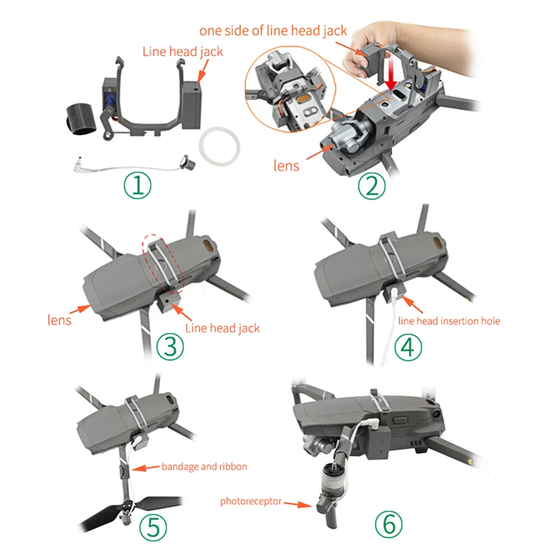 Mavic drone параболик airdrop серво-переключатель Arm светильник управление с шасси для DJI mavic 2 zoom& pro drone аксессуары