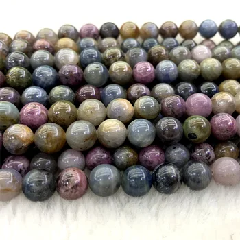 

Natural Genuine Purple Ruby Blue Sapphire Round Loose Faceted Beads 8mm 15" 06347