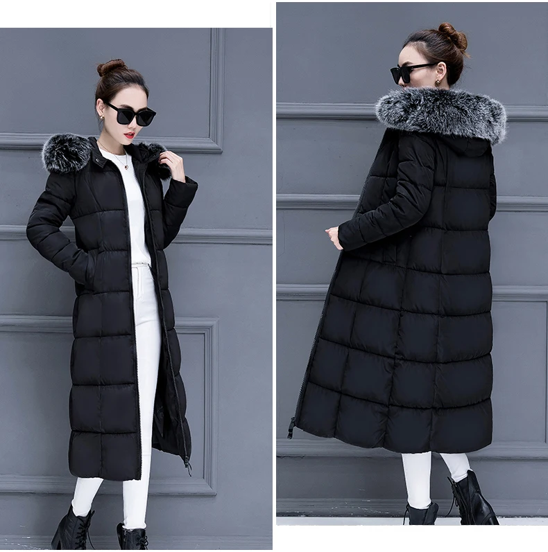 20 градусов, женские удлиненные парки, пальто, зимняя тонкая плотная теплая куртка с большим меховым воротником, пальто, повседневная женская зимняя верхняя одежда, парки, пальто