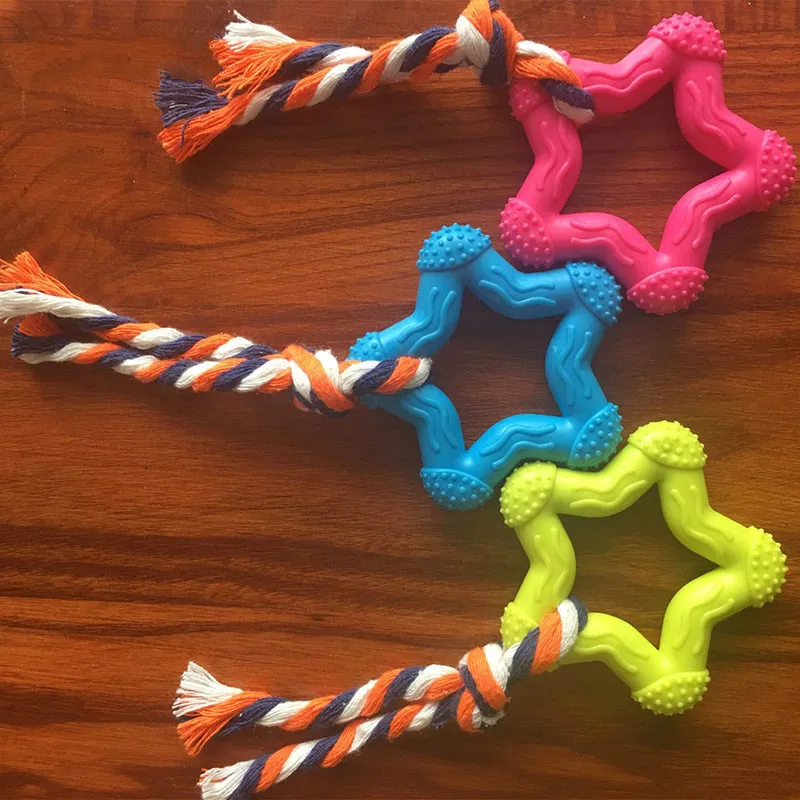 

Five-star interactive Pet Toys with rubber knot rope toy for small dogs easy to clean