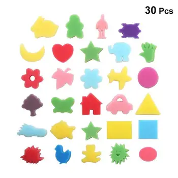

30pcs DIY Sponge Painting Animal Shaped Craft Sponge Assorted Pattern Early Learning Sponge (Mixed Pattern and Mixed Color)