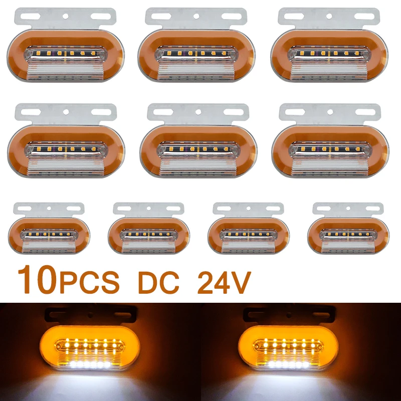 10pcs 24V Car Truck Side Marker Lights Signal Indicator Lamp Warning Tail Light 3 Modes Trailer Lorry Scania Truck Accessories andoer clip on mini usb ring light fill in lamp dual lights 3 lighting modes