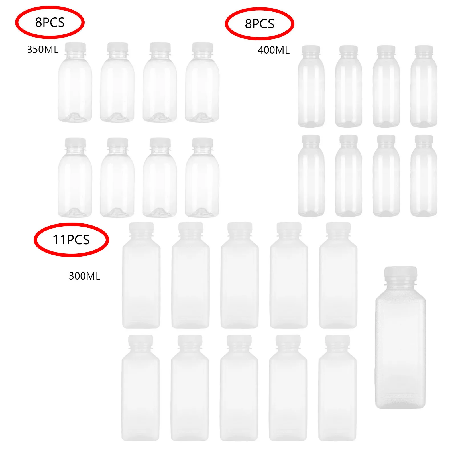 2Oz Plastic Squeeze Bottles 8Pcs Small Clear Empty Squirt Bottle with  Leak-Proof