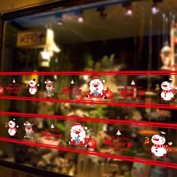 

[shijuekongjian] Father Christmas Window Stickers Vinyl DIY Festival Wall Decals for Living Room Shop Glass New Year Decoration