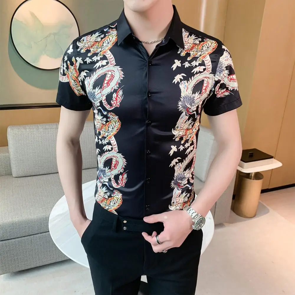 Мужская рубашка размера плюс Camisa Masculina лето 2020 рубашки с коротким рукавом для