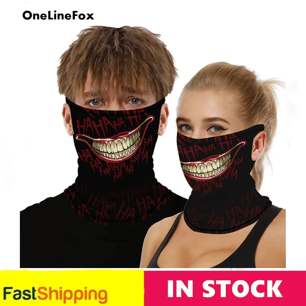 

OneLineFox Skull 3D Pattern Fashion Neck Cover Magic Scarf Motorcycle Facemask Anti-sweat Breathable Hairband Hanging Ear Scarf