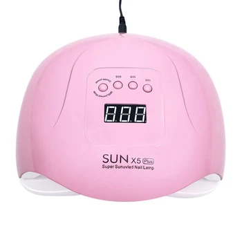 

Pink 80W Uv Lamp Led Nail Lamp Nail Dryer for Curing Nail Gel Polish Sun Light Manicure Machine Timer Button Sensor Nail Art Too