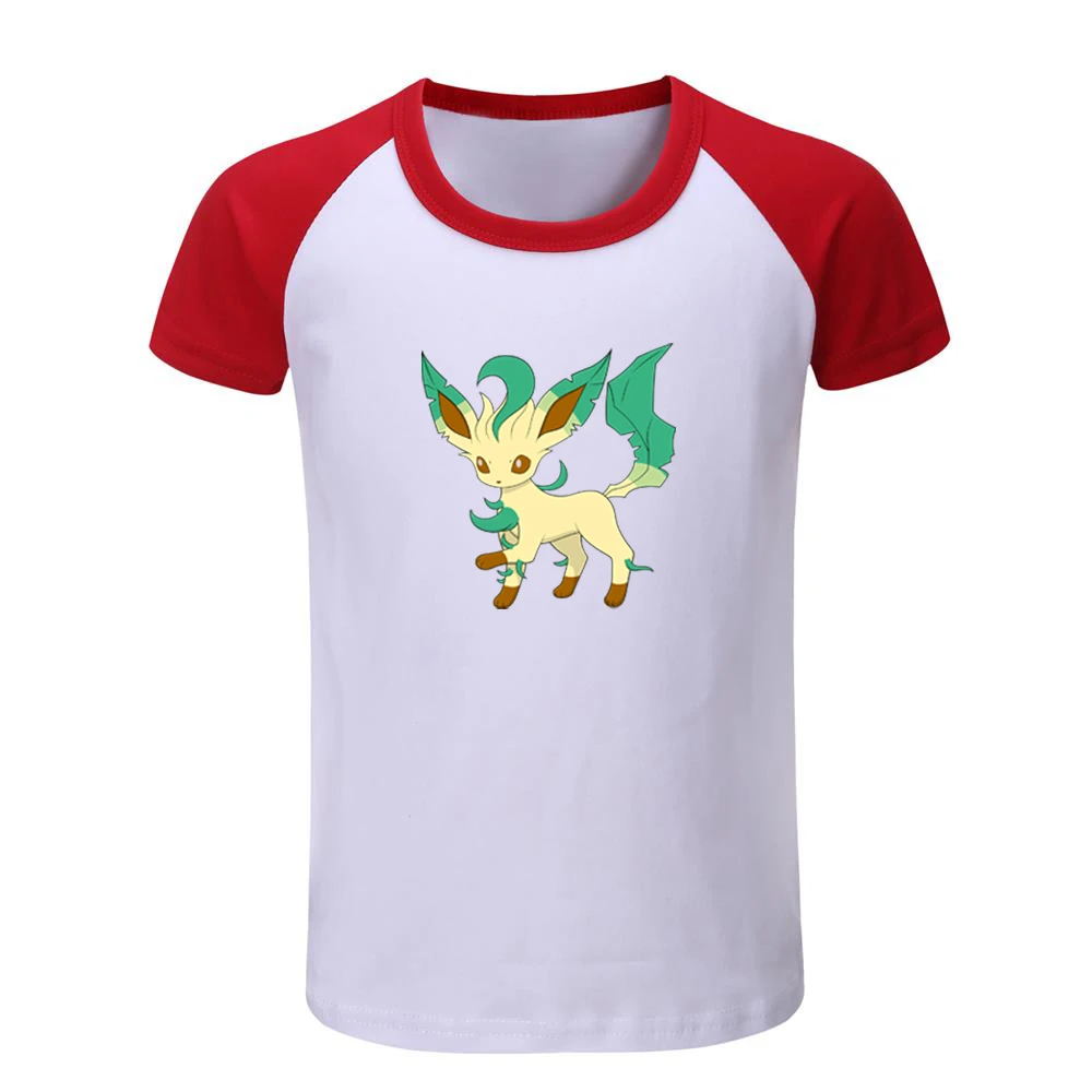 JeKCR991D Футболки с покемоном eevee family Leafeon, детские футболки с графическим принтом Рождественский подарок с короткими рукавами для мальчиков и девочек - Цвет: JeKCR991D