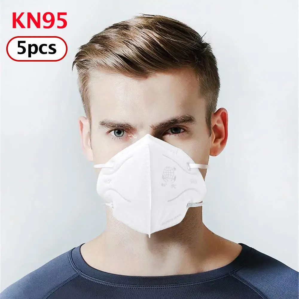 

5pcs KN95 Protective Fold Face Mask Anti-dust Proof Filter Cover PPE Labor Protection Safety Respirator Anti-fog mask for adults