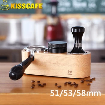 

Beech Press Powder Base Coffee Filter Tamper Holder Solid Wood Espresso Distributor Mat Anti-skid Filling Powder Holder