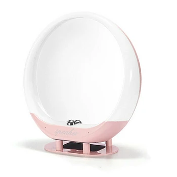 

Makeup Vanity Mirror with Lights and Bluetooth Speakers USB Rechargeable LED Makeup Mirror Speaker with Remoter-Pink