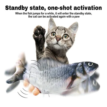

Electric Cat Toy Automatic Pet Catnip Fish Simulation Toys Interactive Game USB Charging Fish for Dog Cat Chewing Pet Supplies