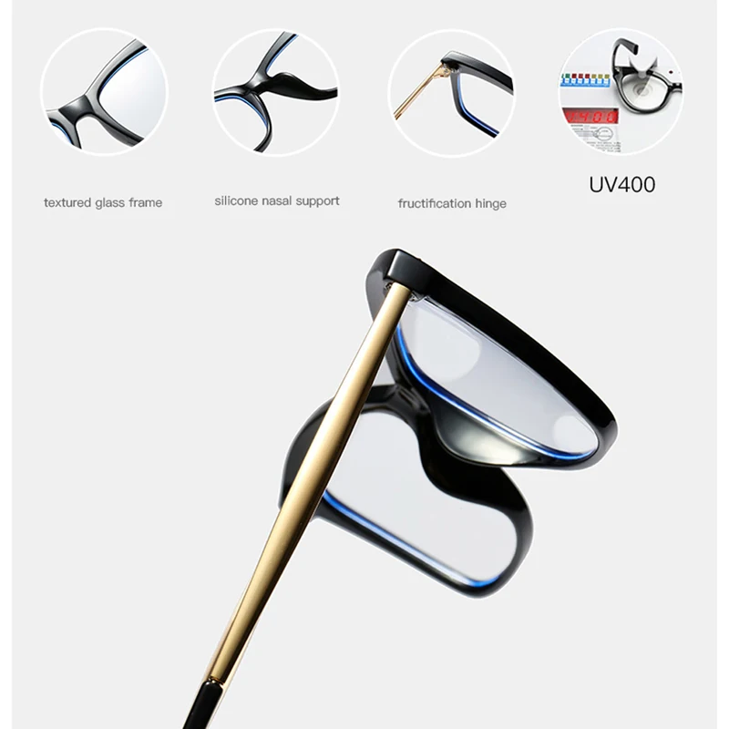 Peekaboo близорукость очки кошачий глаз оптический tr90 заклепки прозрачные линзы черный синий большие очки женские дизайнерские Половина металла