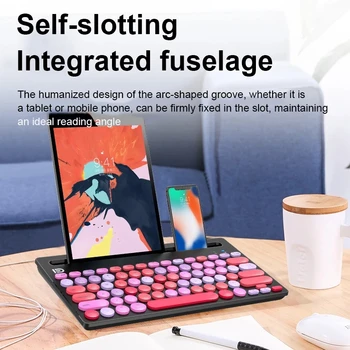 

Rainbow Bluetooth Dual Mode Keyboard Without Battery 2.4GHz Multi System Compatible Wireless Computer Laptop Tablet Keyboard