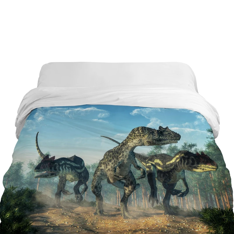 dinosaur-2 3D мультяшный пододеяльник, одеяло/одеяло 200*200/220x240, пододеяльник для детей/детей, постельные принадлежности животных динозавров в джунглях - Цвет: dinosaur-2