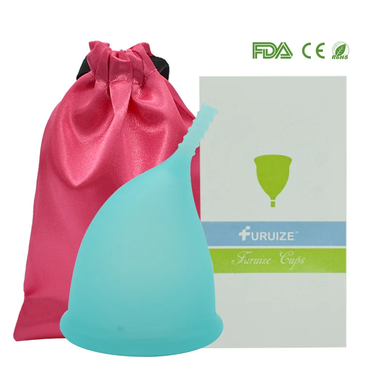 1pcs Blue cup bag Стиль менструальная чашка силиконовый для использования в медицине женской гигиены менструальная чашка многоразовая Дамская чашка менструальная чаша - Цвет: 1pcs Blue cup bag