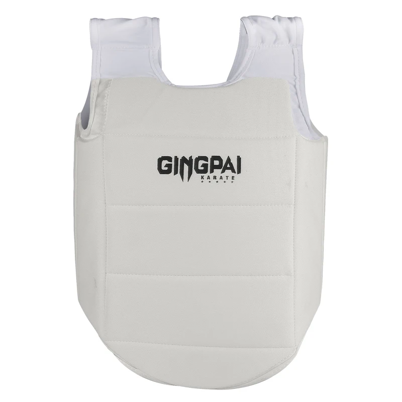 GINGPAI Karate Chest Guard WKF Approved Karate MMA Chest Protective Gear Guard,Taekwondo Boxing Body Vest Breast Protector Accessory for Kids/Men/Women 1pc 