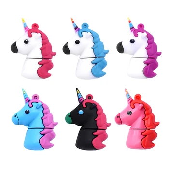 

Unicorn USB Flash Drive Pen Drive 4GB 8GB 16GB 32GB 64G Pendrive 128MB Horse USB Stick External Memory Storage Wedding Gift