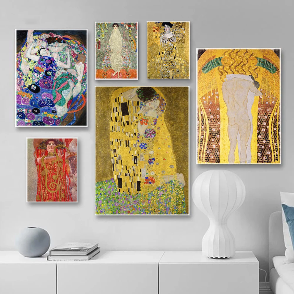 

Classic Artist Gustav Klimt Poster Abstract Oil Canvas Painting Modern Home Decoration Wall Art Picture for Interior Living Room