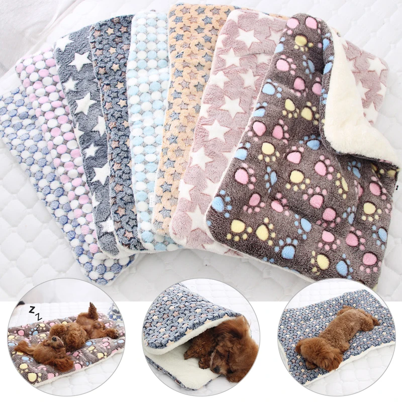 

Fashion Soft Flannel Pet Mat Dog Bed Winter Warm Cat Blanket Puppy Sleeping Cover Towel Cushion For Small Medium Large Dogs