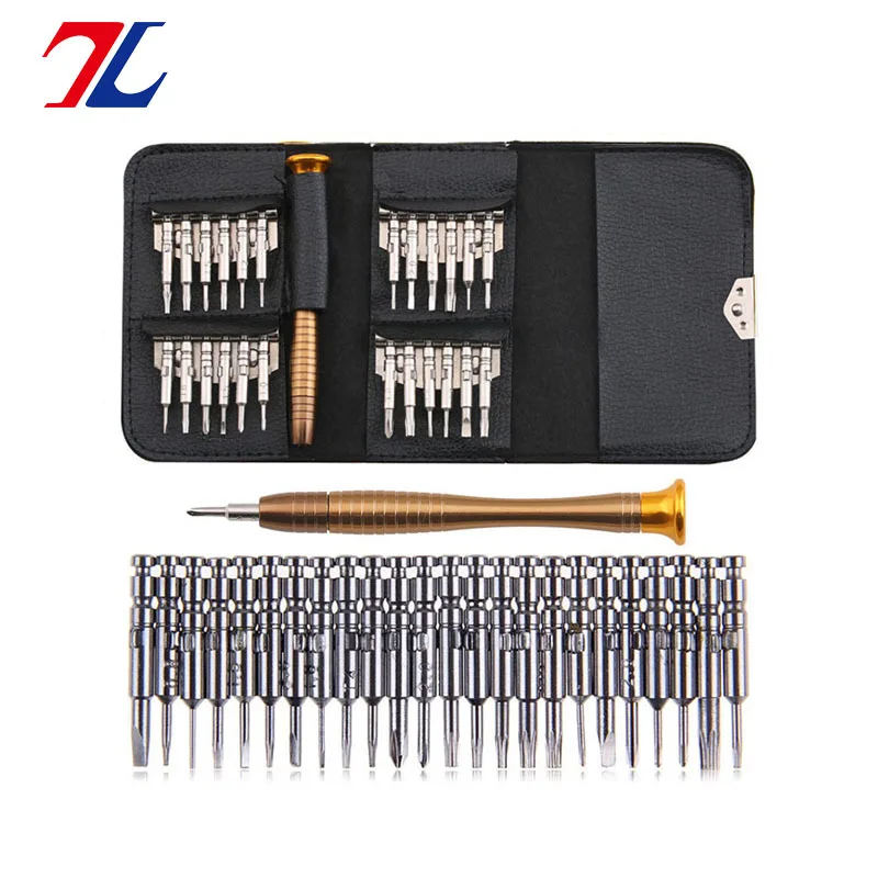 

25-in-1 Multi-functional-in-1 Leather Case Screw Driver Packaged Combination Apple Mobile Phone Laptop Disassemble Repair Tool