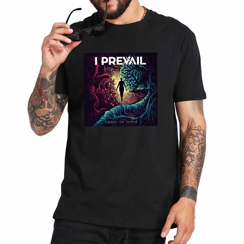 Футболка с надписью I Prevail Heart vs. Mind American Post-hardcore мягкая дышащая футболка из 100%