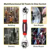 360 Degree Multipurpose Tiger Wrench 8 in 1 Tools Socket Works Universal Ratchet Spline Bolts